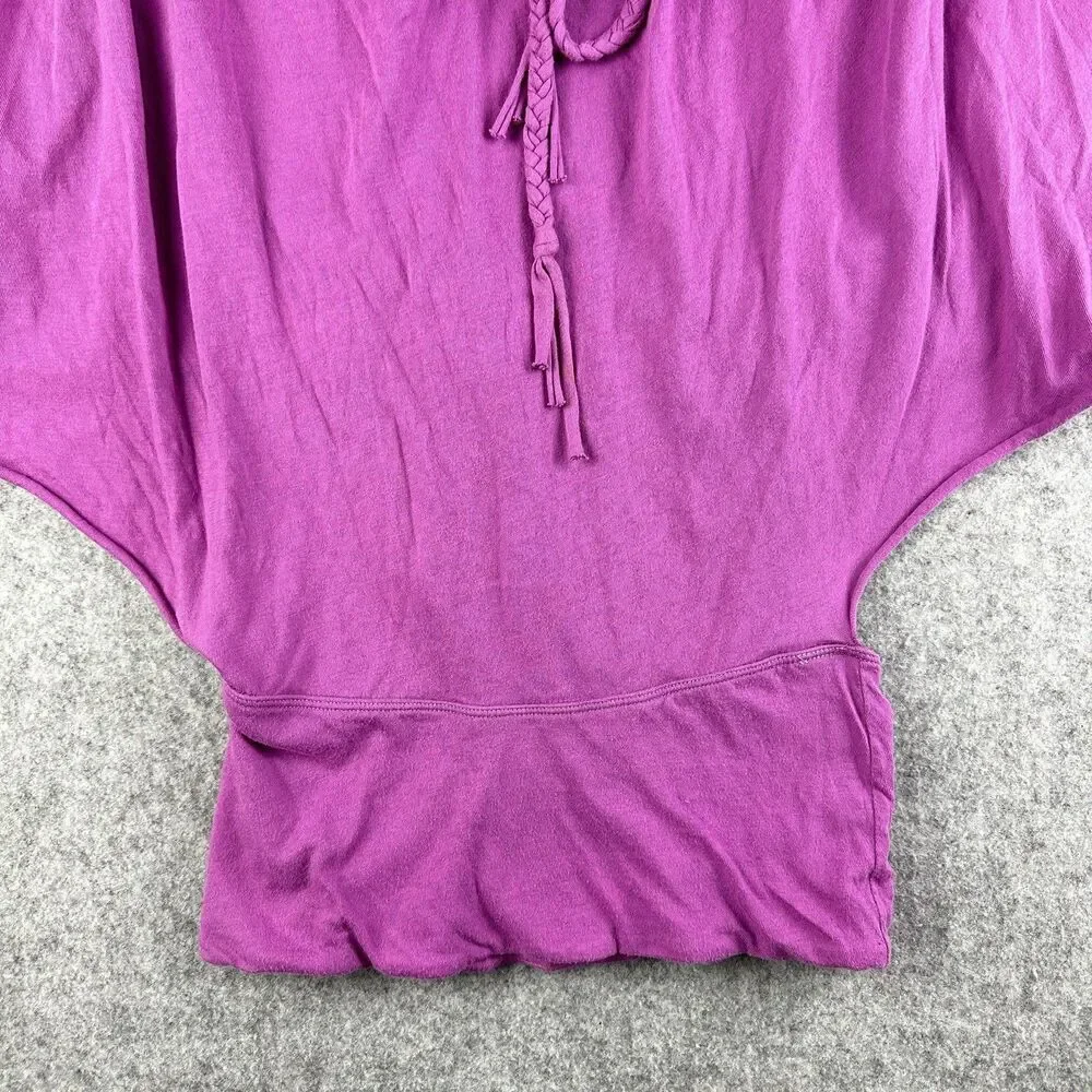 Free People Beach Two Way Top Womens Medium Electric Grape Open Boho Tassels*